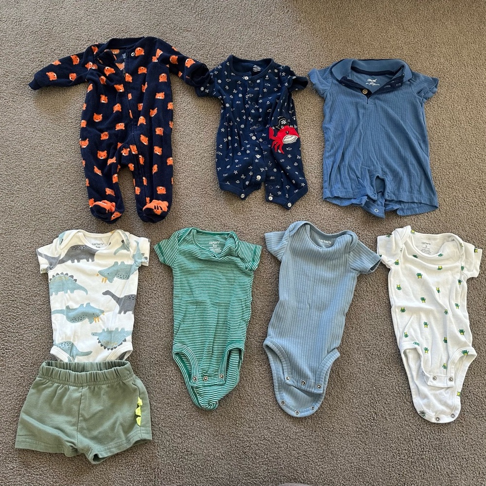 Baby Boy 3M Bundle – 8 Pieces | Sleeper & Onesies & outfit